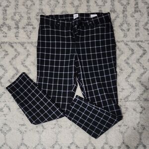 GAP Black and White Plaid Pants